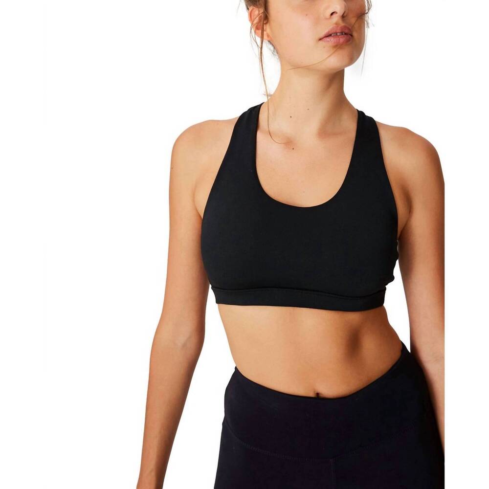 NEW COTTON ON workout cut out crop bra in black